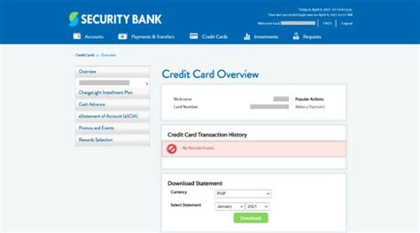 security bank credit card balance.